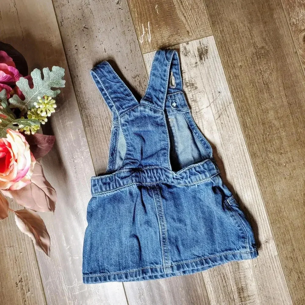 Old Navy Baby Girl Size 3-6M Denim Overall Jumper Dress NWOT